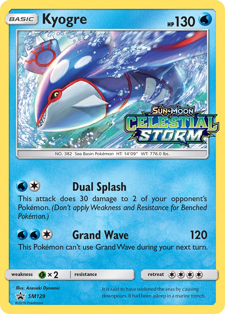 Kyogre SM129 — Sun & Moon Promos (English Pokémon TCG card)