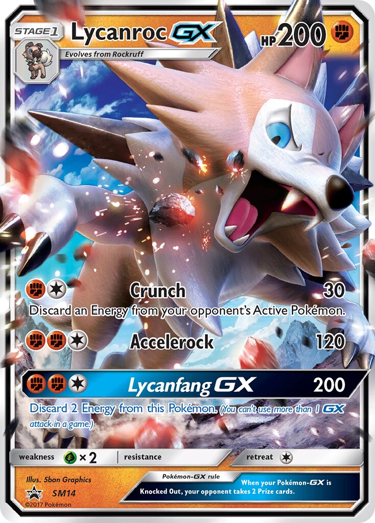 Lycanroc-GX SM14 — Sun & Moon Promos (English Pokémon TCG card)