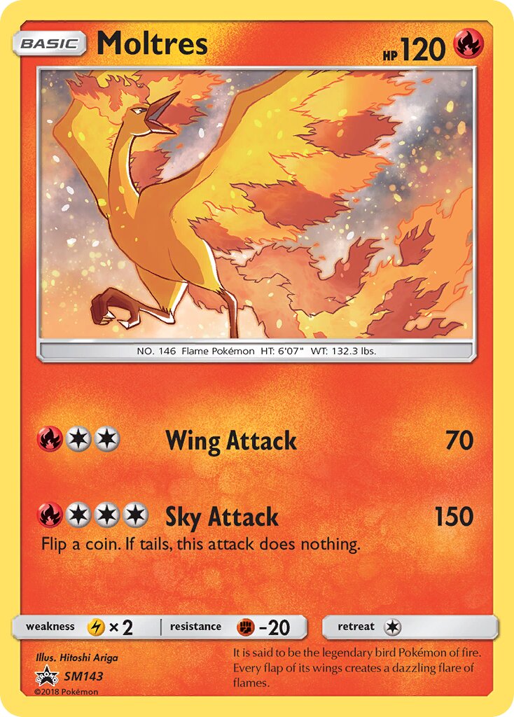 Moltres SM143 — Sun & Moon Promos (English Pokémon TCG card)