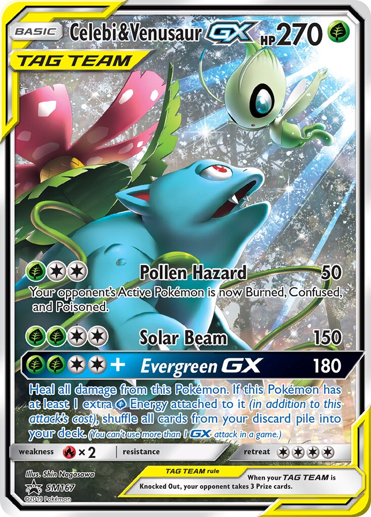 Celebi & Venusaur-GX SM167 — Sun & Moon Promos (English Pokémon TCG card)