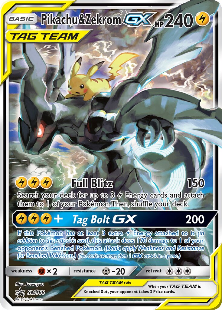 Pikachu & Zekrom-GX SM168 — Sun & Moon Promos (English Pokémon TCG card)