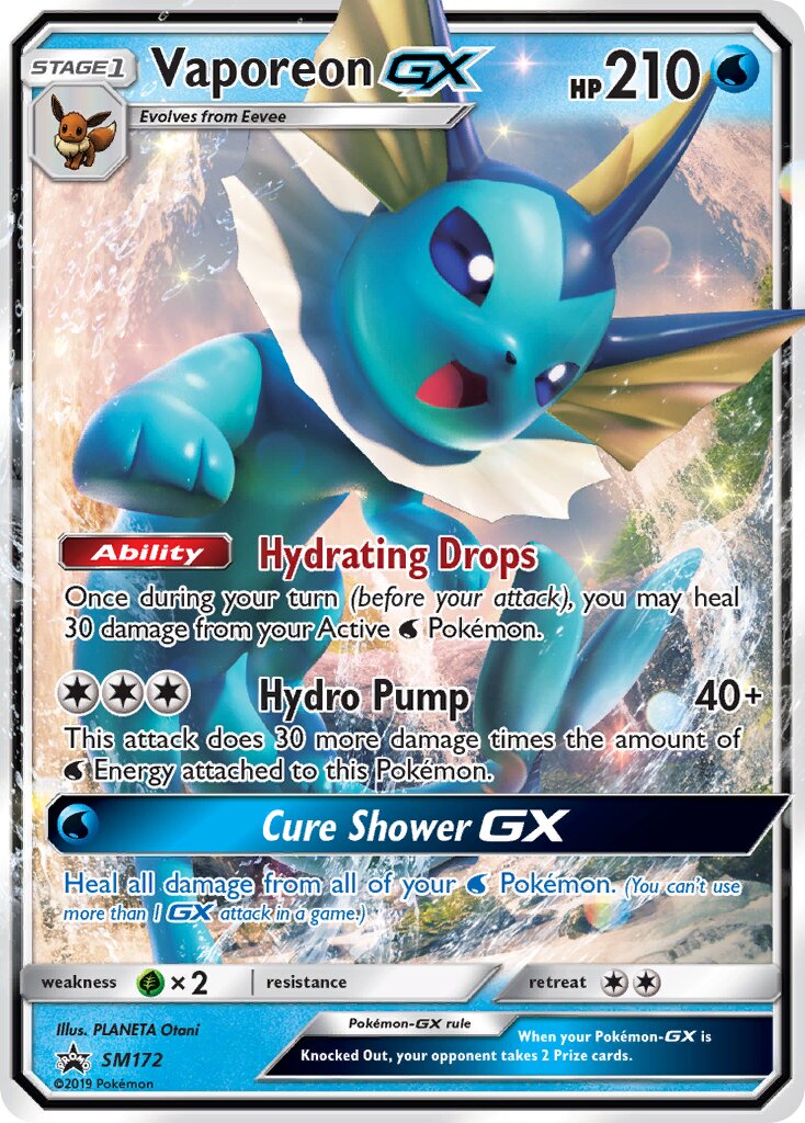 Vaporeon-GX SM172 — Sun & Moon Promos (English Pokémon TCG card)