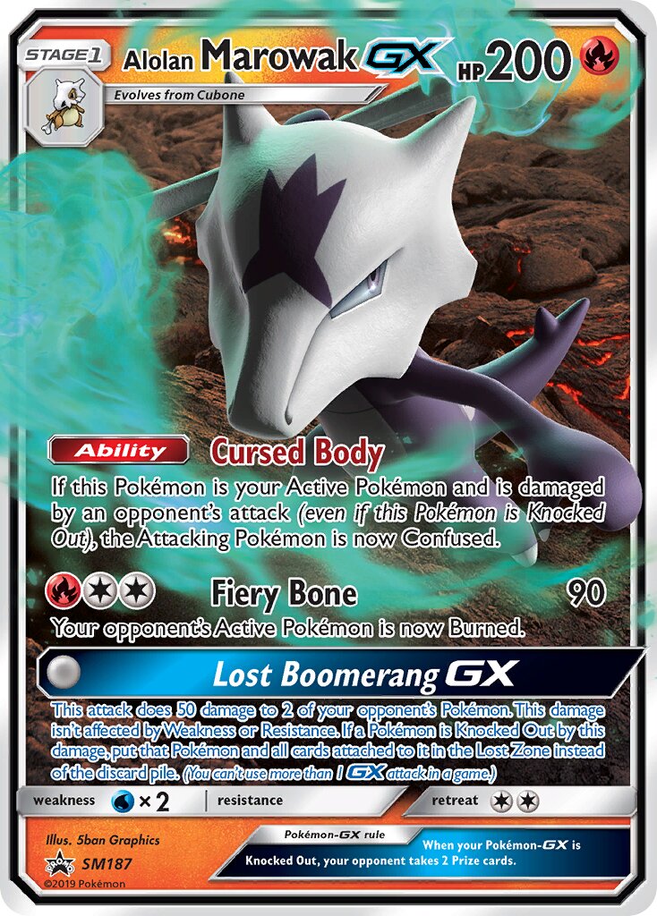 Alolan Marowak-GX SM187 — Sun & Moon Promos (English Pokémon TCG card)
