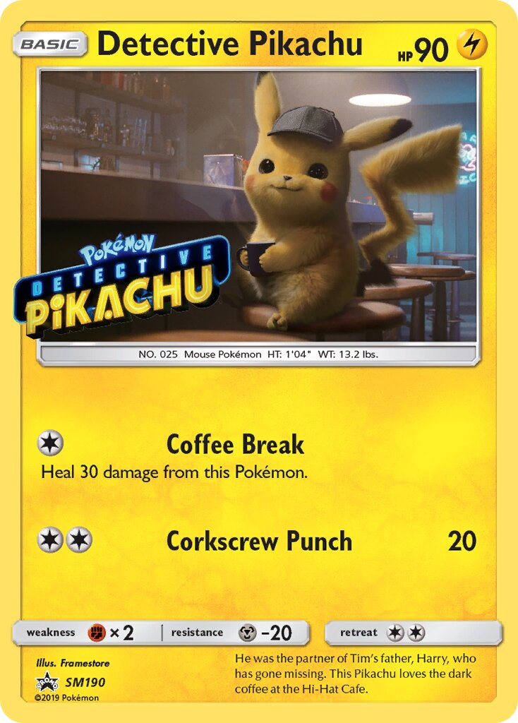 Detective Pikachu SM190 — Sun & Moon Promos (English Pokémon TCG card)