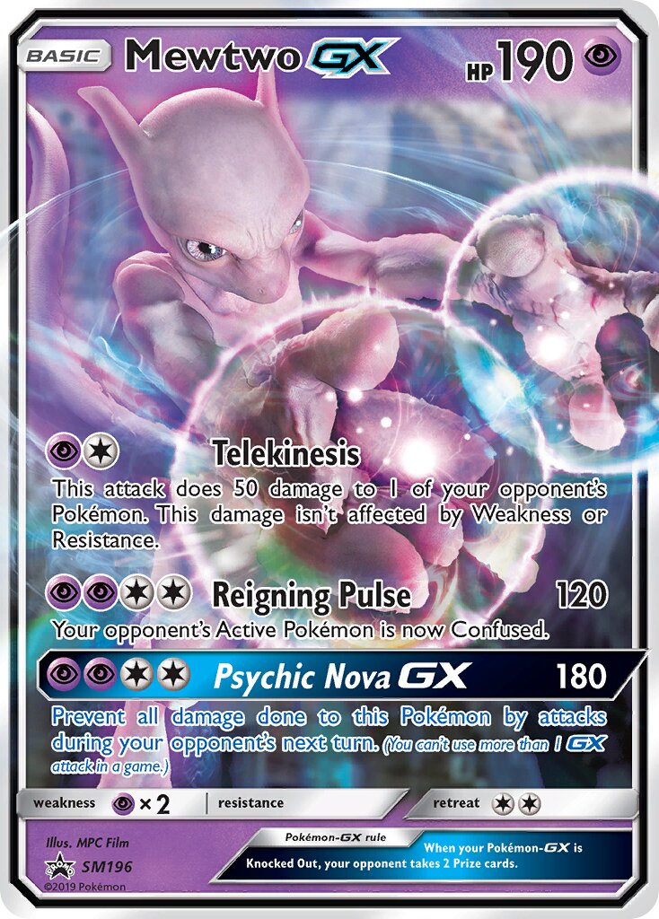 Mewtwo-GX SM196 — Sun & Moon Promos (English Pokémon TCG card)