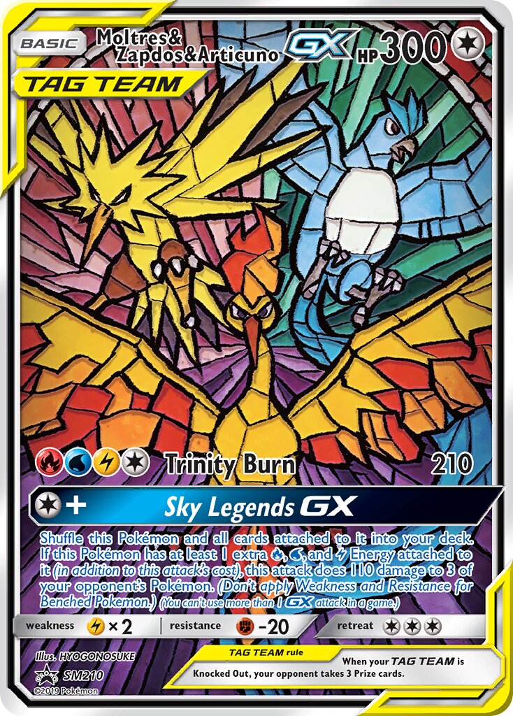 Moltres & Zapdos & Articuno-GX SM210 — Sun & Moon Promos (English Pokémon TCG card)