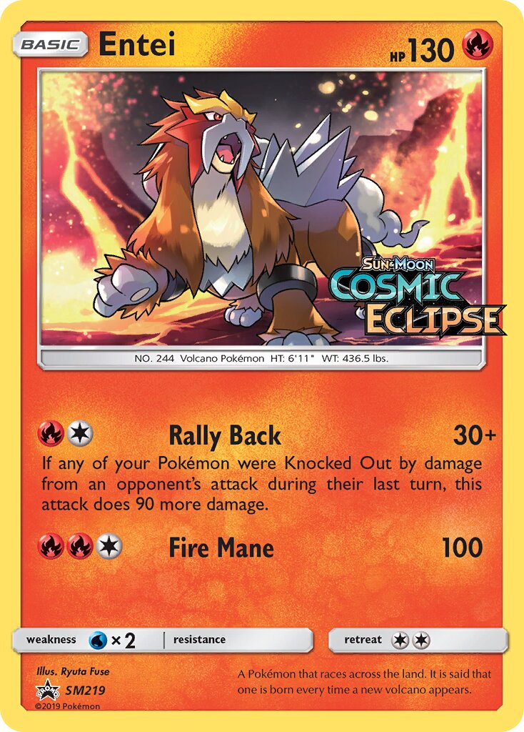 Entei SM219 — Sun & Moon Promos (English Pokémon TCG card)