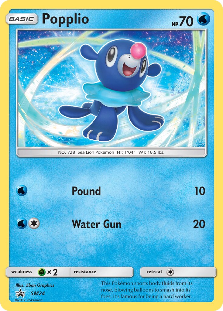Popplio SM24 — Sun & Moon Promos (English Pokémon TCG card)