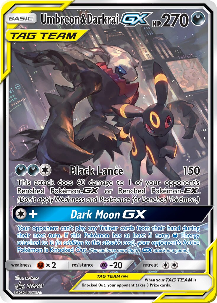 Umbreon & Darkrai-GX SM241 — Sun & Moon Promos (English Pokémon TCG card)