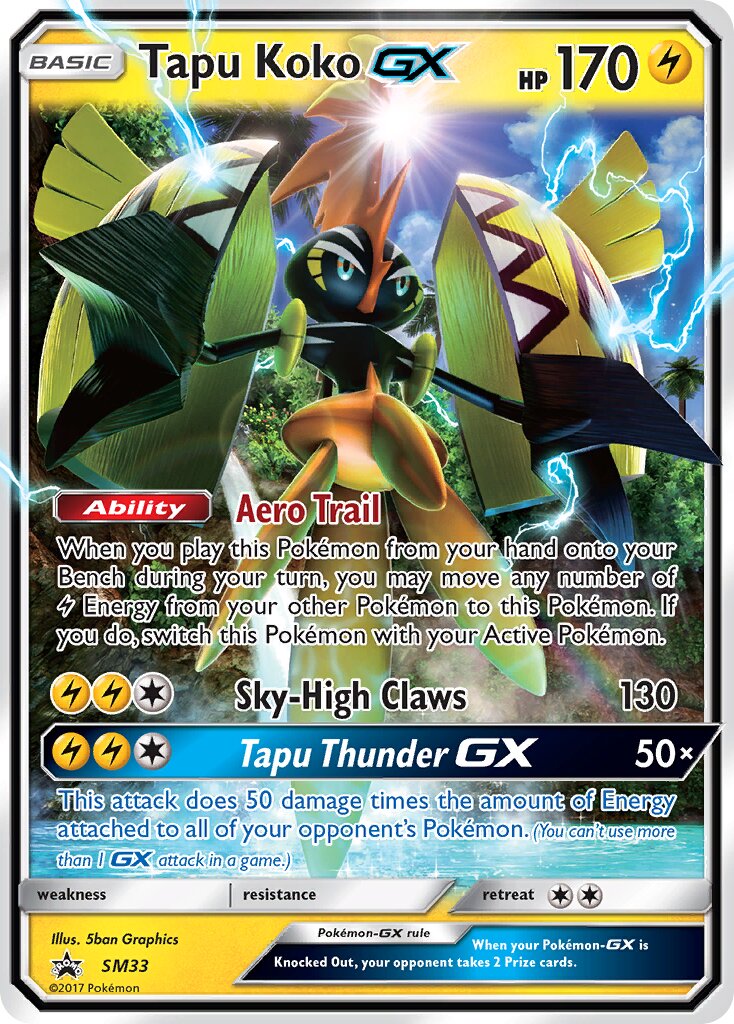 Tapu Koko-GX SM33 — Sun & Moon Promos (English Pokémon TCG card)
