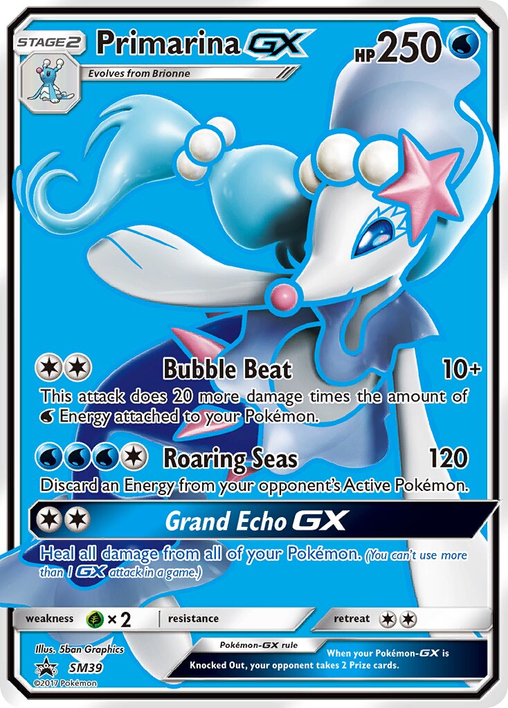Primarina-GX SM39 — Sun & Moon Promos (English Pokémon TCG card)