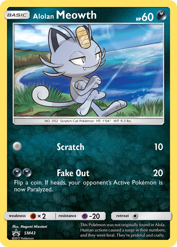 Alolan Meowth SM43 — Sun & Moon Promos (English Pokémon TCG card)