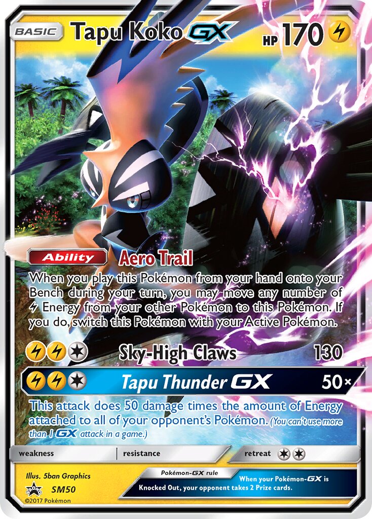 Tapu Koko-GX SM50 — Sun & Moon Promos (English Pokémon TCG card)