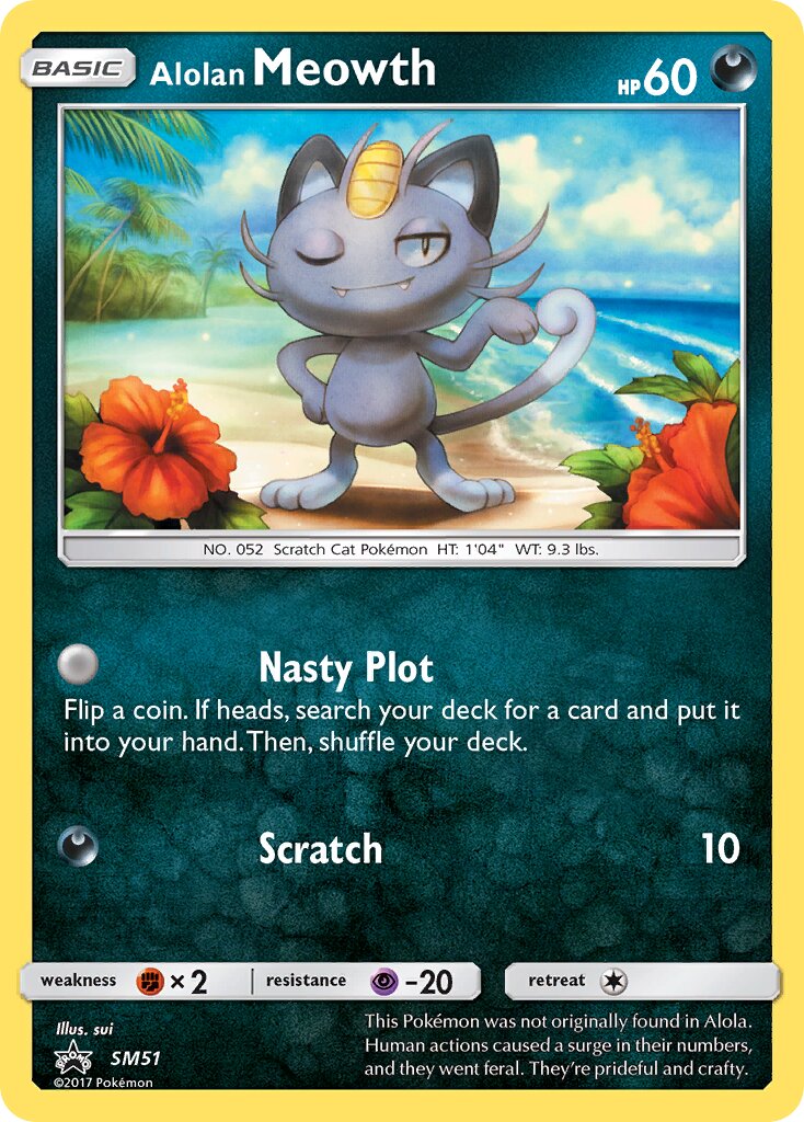 Alolan Meowth SM51 — Sun & Moon Promos (English Pokémon TCG card)