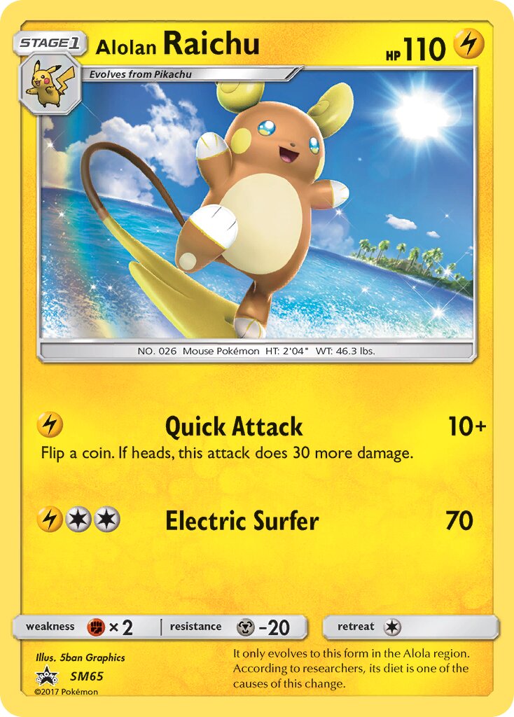 Alolan Raichu SM65 — Sun & Moon Promos (English Pokémon TCG card)