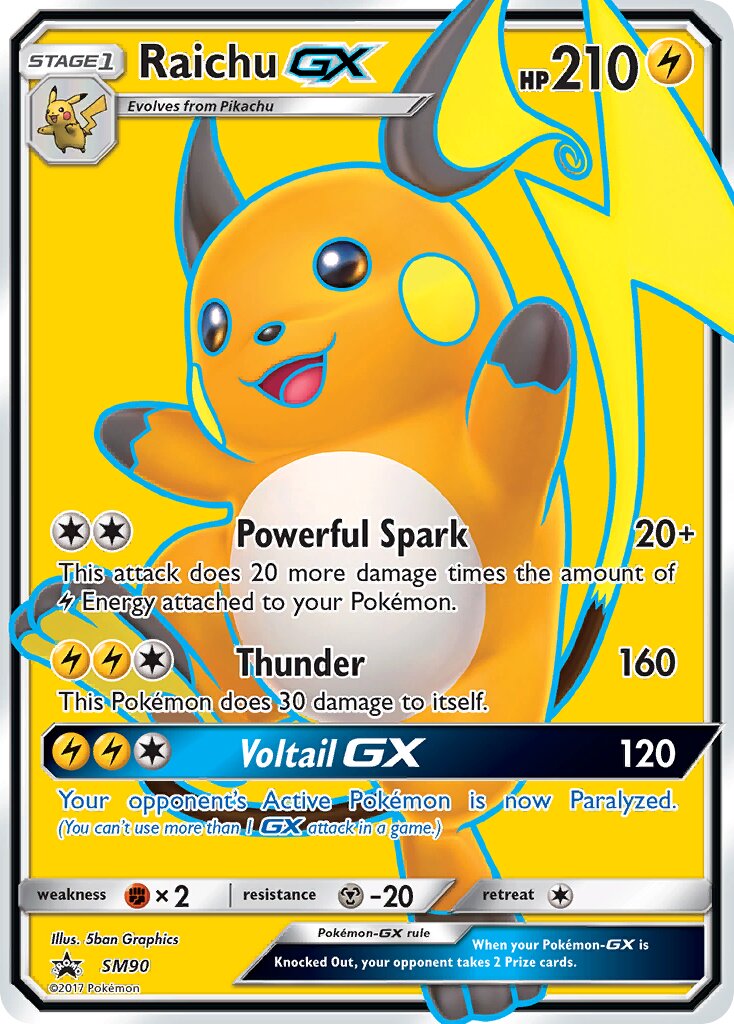 Raichu-GX SM90 — Sun & Moon Promos (English Pokémon TCG card)
