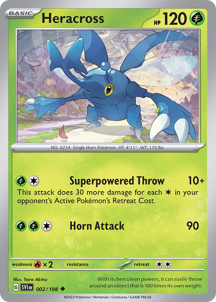Heracross 002/198 — Scarlet & Violet (English Pokémon TCG card)