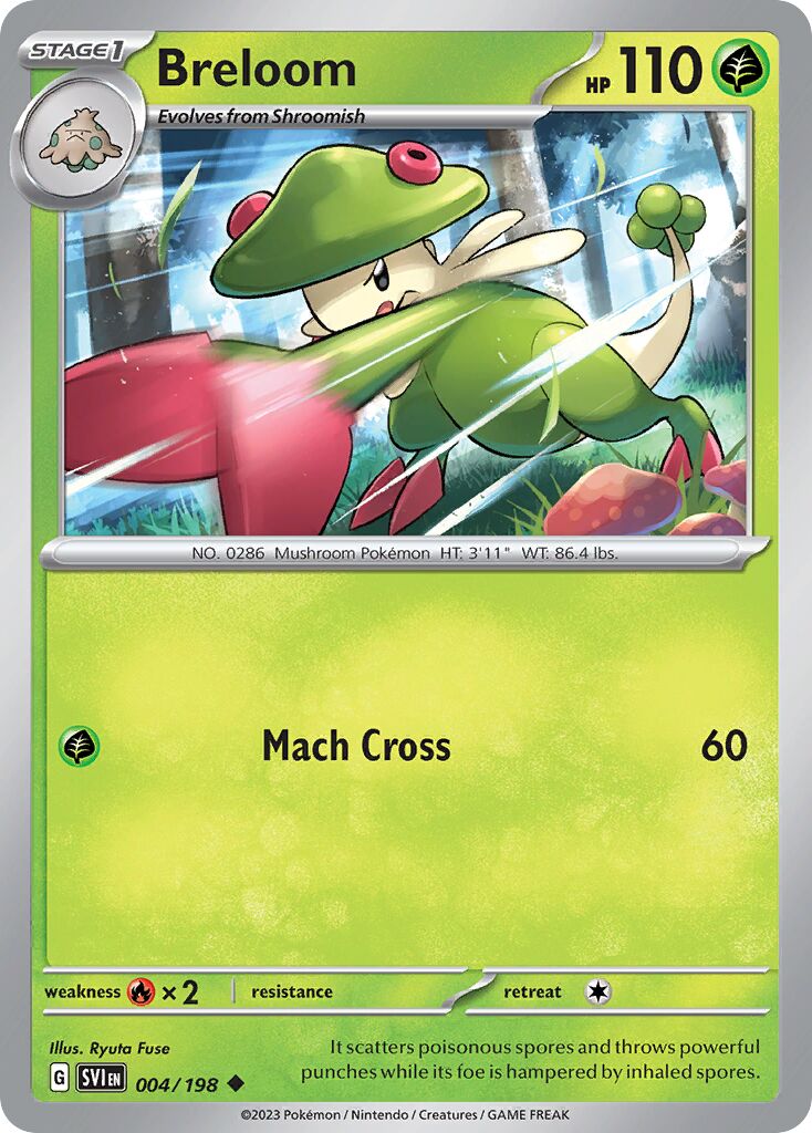 Breloom 004/198 — Scarlet & Violet (English Pokémon TCG card)