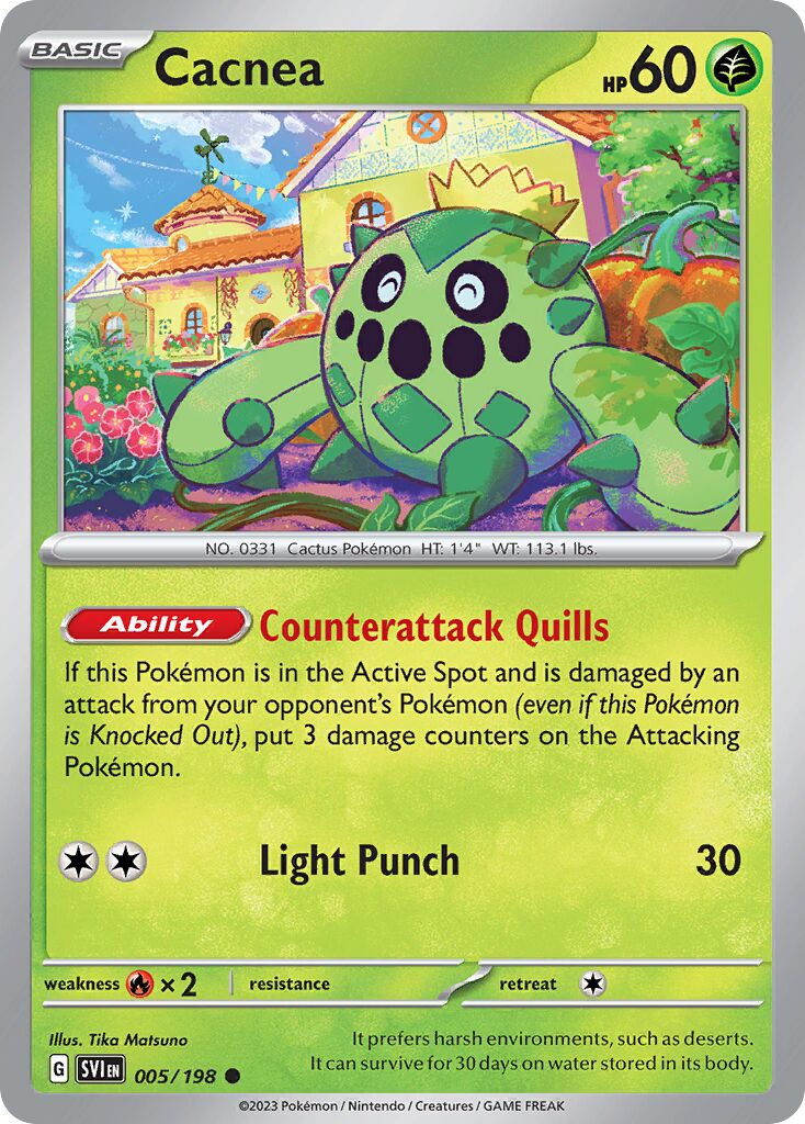 Cacnea 005/198 — Scarlet & Violet (English Pokémon TCG card)