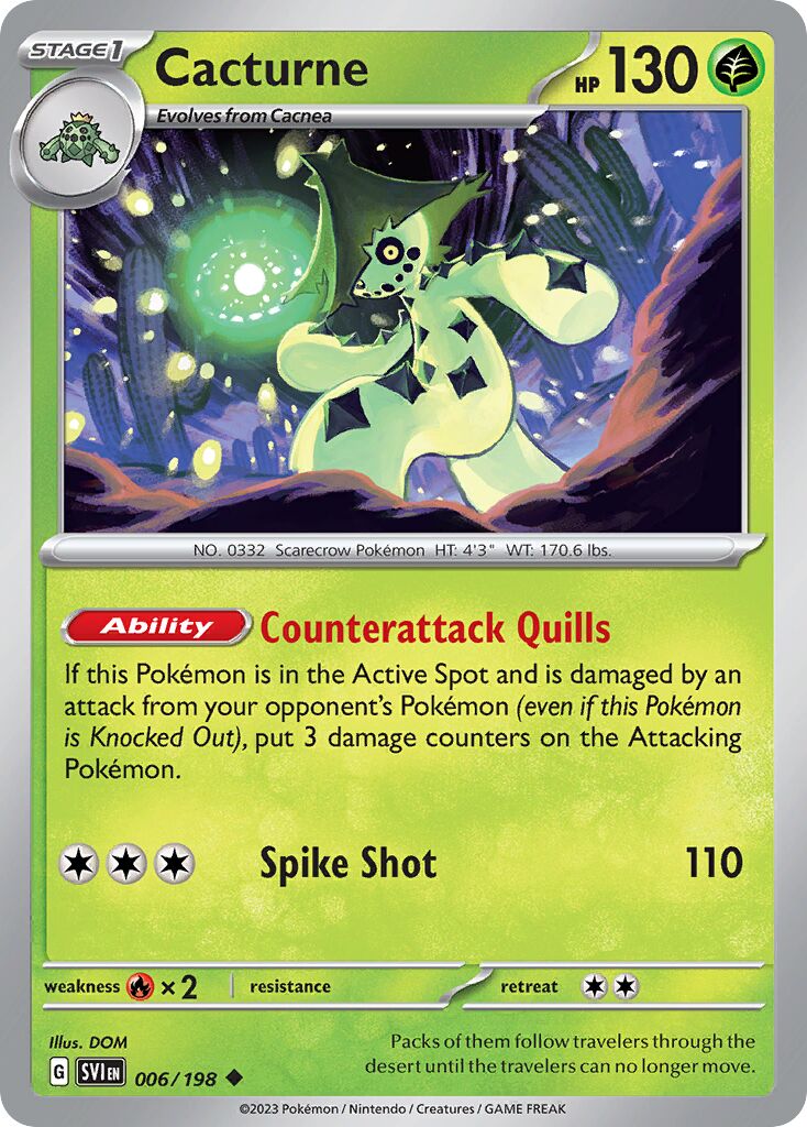 Cacturne 006/198 — Scarlet & Violet (English Pokémon TCG card)