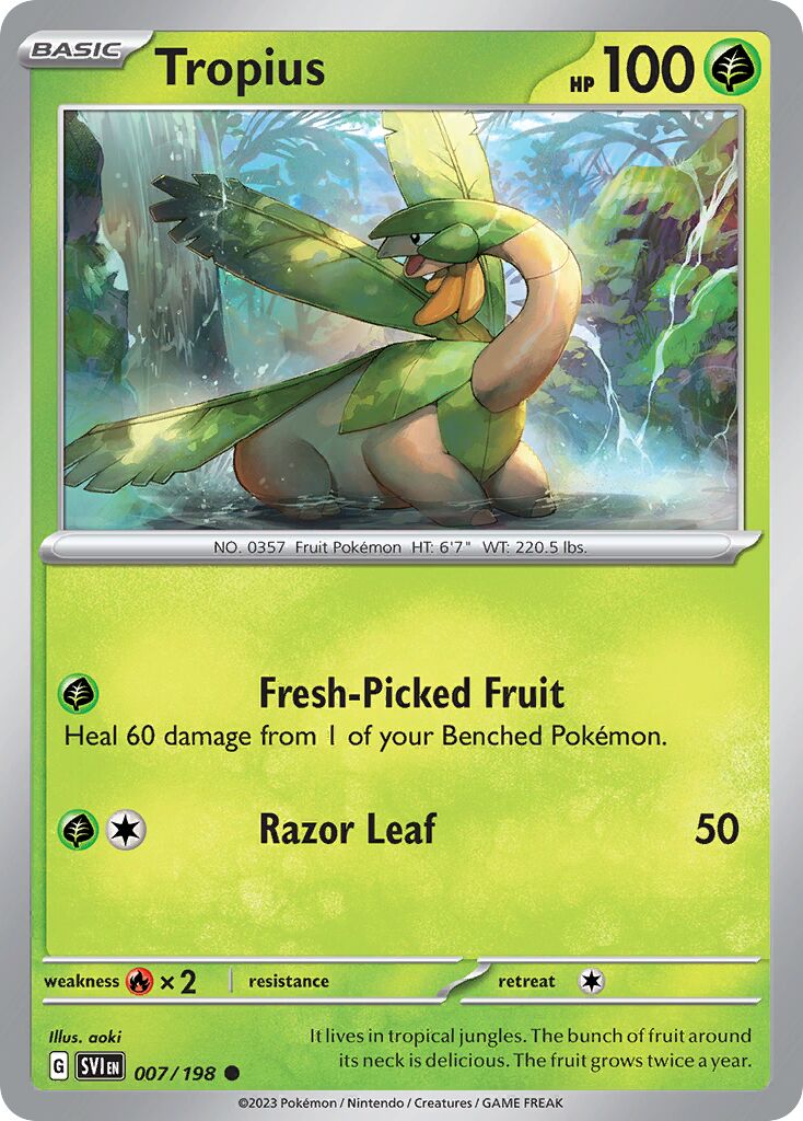 Tropius 007/198 — Scarlet & Violet (English Pokémon TCG card)