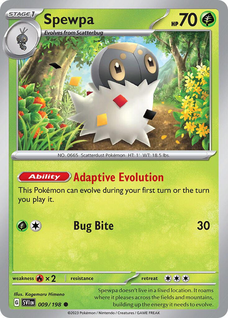 Spewpa 009/198 — Scarlet & Violet (English Pokémon TCG card)