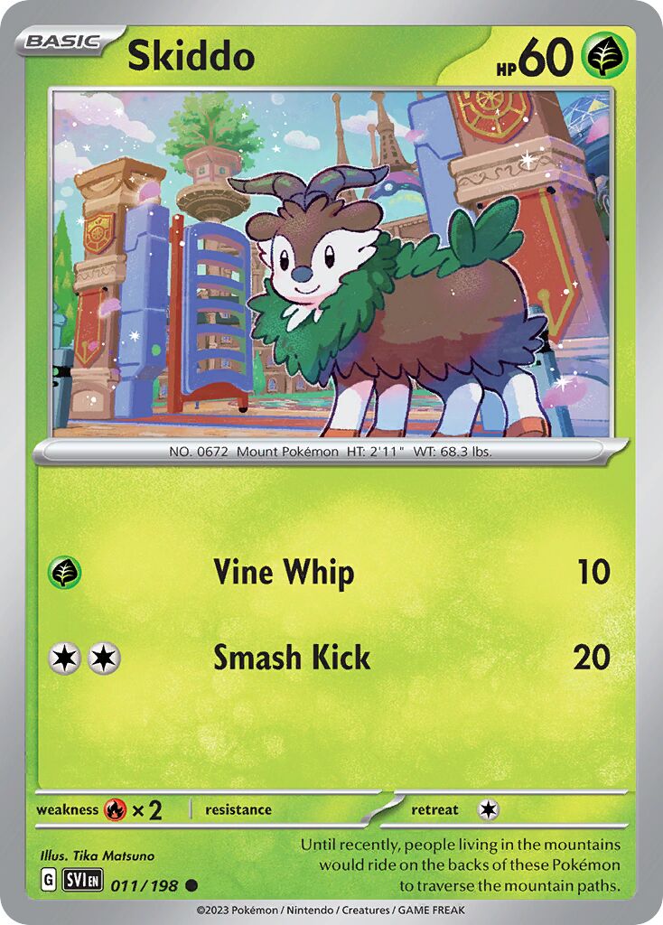 Skiddo 011/198 — Scarlet & Violet (English Pokémon TCG card)