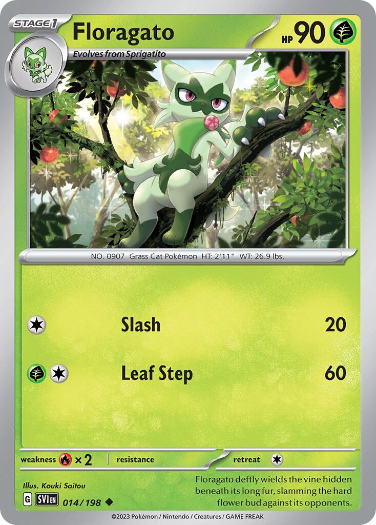 Floragato 014/198 — Scarlet & Violet (English Pokémon TCG card)