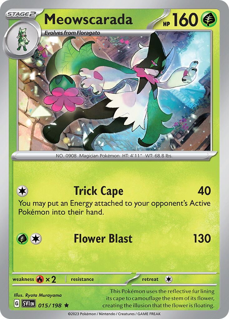 Meowscarada 015/198 — Scarlet & Violet (English Pokémon TCG card)