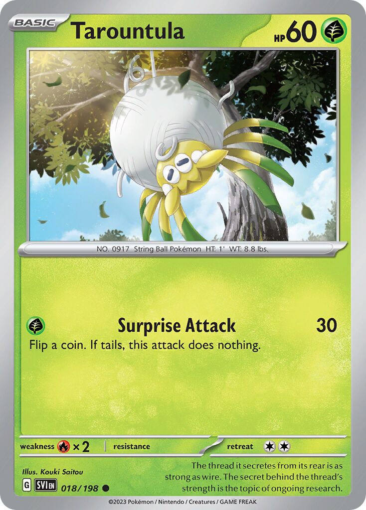 Tarountula 018/198 — Scarlet & Violet (English Pokémon TCG card)