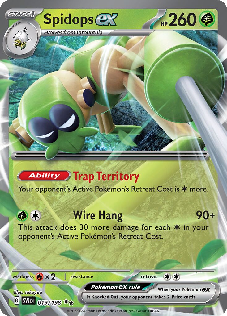 Spidops ex 019/198 — Scarlet & Violet (English Pokémon TCG card)