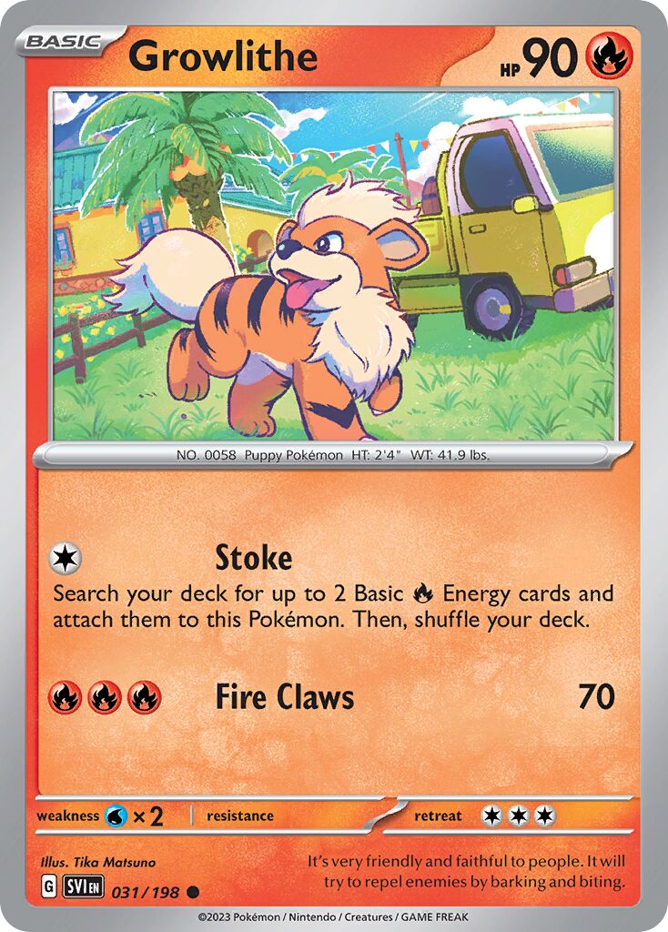 Growlithe 031/198 — Scarlet & Violet (English Pokémon TCG card)