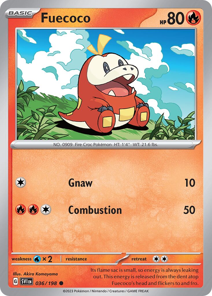 Fuecoco 036/198 — Scarlet & Violet (English Pokémon TCG card)