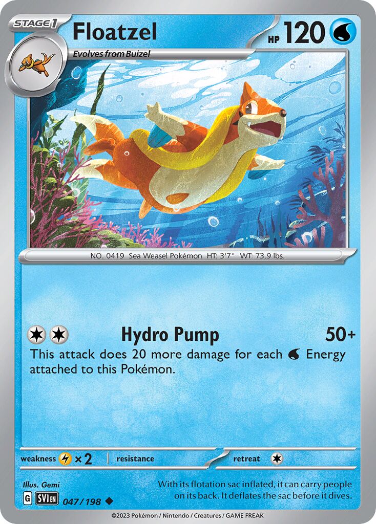 Floatzel 047/198 — Scarlet & Violet (English Pokémon TCG card)