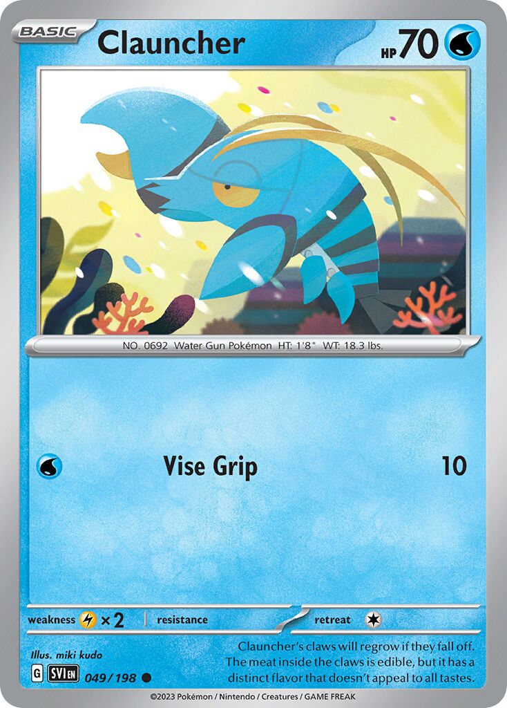 Clauncher 049/198 — Scarlet & Violet (English Pokémon TCG card)