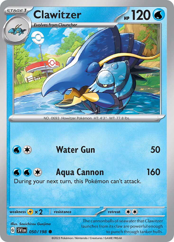 Clawitzer 050/198 — Scarlet & Violet (English Pokémon TCG card)