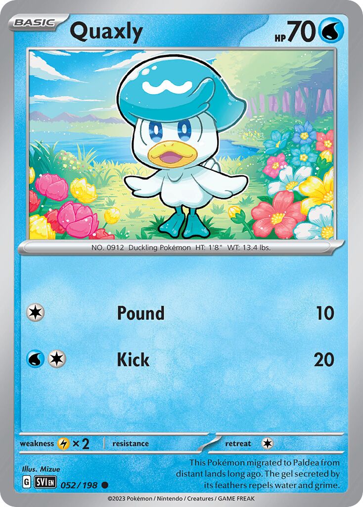 Quaxly 052/198 — Scarlet & Violet (English Pokémon TCG card)