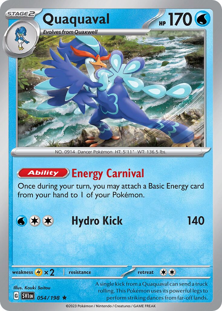 Quaquaval 054/198 — Scarlet & Violet (English Pokémon TCG card)