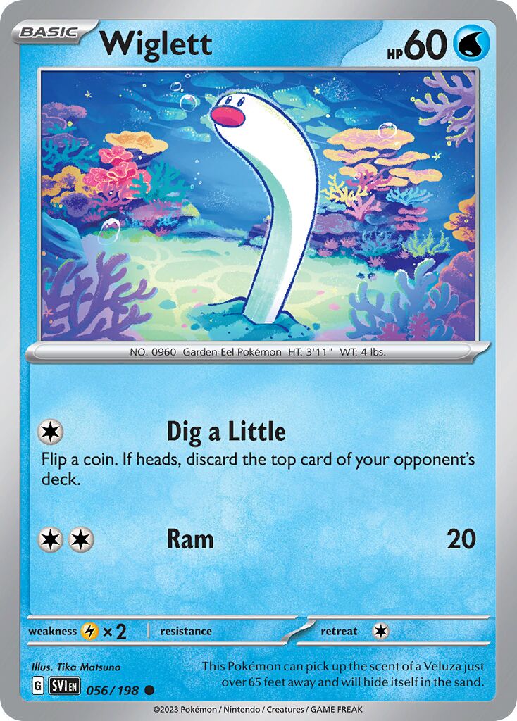 Wiglett 056/198 — Scarlet & Violet (English Pokémon TCG card)