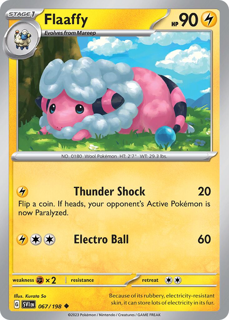 Flaaffy 067/198 — Scarlet & Violet (English Pokémon TCG card)