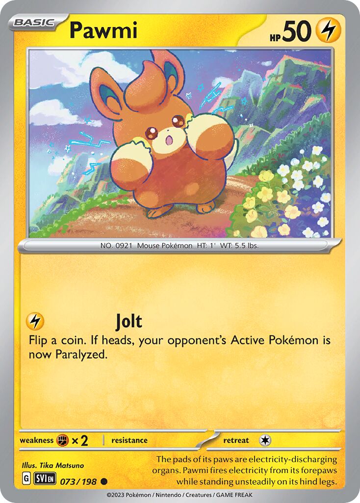 Pawmi 073/198 — Scarlet & Violet (English Pokémon TCG card)