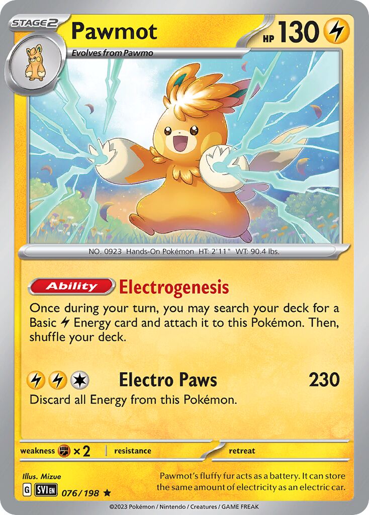 Pawmot 076/198 — Scarlet & Violet (English Pokémon TCG card)