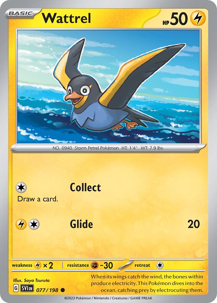 Wattrel 077/198 — Scarlet & Violet (English Pokémon TCG card)