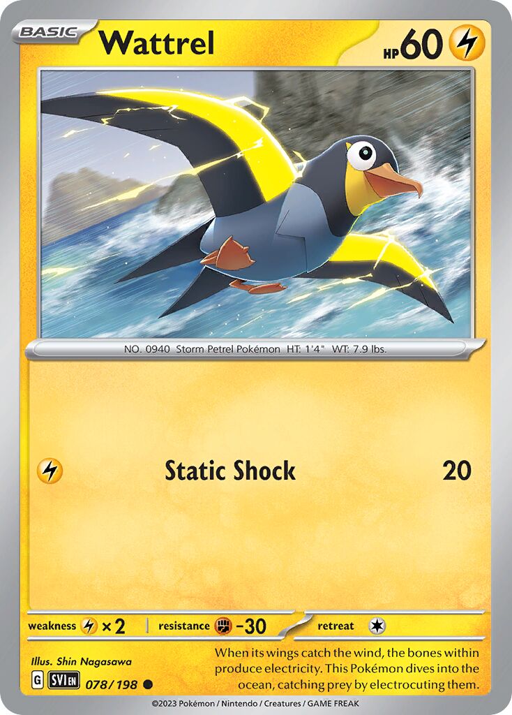 Wattrel 078/198 — Scarlet & Violet (English Pokémon TCG card)