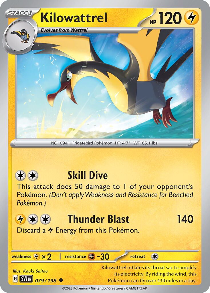 Kilowattrel 079/198 — Scarlet & Violet (English Pokémon TCG card)