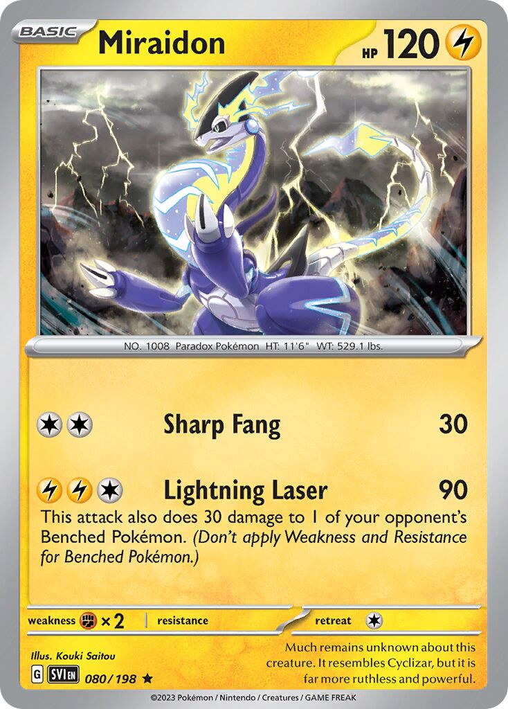 Miraidon 080/198 — Scarlet & Violet (English Pokémon TCG card)