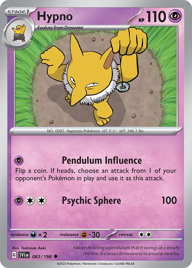 Hypno 083/198 — Scarlet & Violet (English Pokémon TCG card)