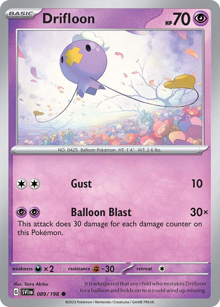 Drifloon 089/198 — Scarlet & Violet (English Pokémon TCG card)
