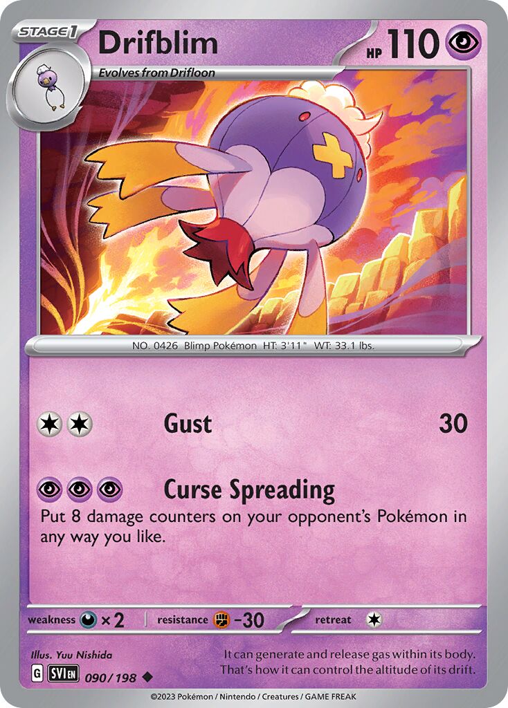 Drifblim 090/198 — Scarlet & Violet (English Pokémon TCG card)