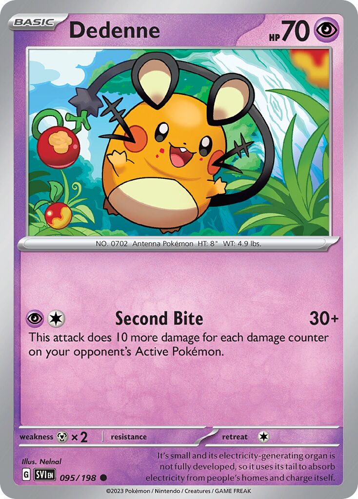 Dedenne 095/198 — Scarlet & Violet (English Pokémon TCG card)